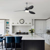 Ceiling Fan for Living Room with 3 ABS Blades, LED Light & Remote