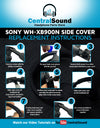 Replacement Side Cover Slider Parts UPGRADE KIT for Sony WH-XB900N WHXB900N
