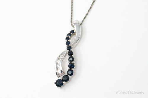 Designer Alwand Vahan Sapphire Cubic Zirconia Sterling Silver Necklace