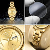 Women's Stainless Steel Watch Black Dial Dual Calendar