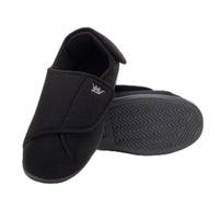 Happy Touch Diabetic Slippers For Women Lymphedema Shoes Edema Shoes For Swollen Feet Indoor and Outdoor Diabetic Velcro Slippers For Women Non Slip House Slippers For Woman (Black 8)