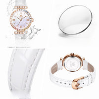 Women's Rose Gold Quartz Watch Petite Leather Strap Dial