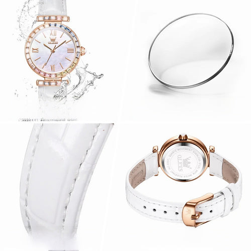 Women's Rose Gold Quartz Watch Petite Leather Strap Dial
