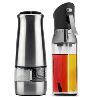 Chef's Star Premium Electric Salt and Pepper Grinder with Olive Oil and Vinegar Misting Sprayer