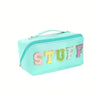 Chenille Letter Patches Cosmetic Bag