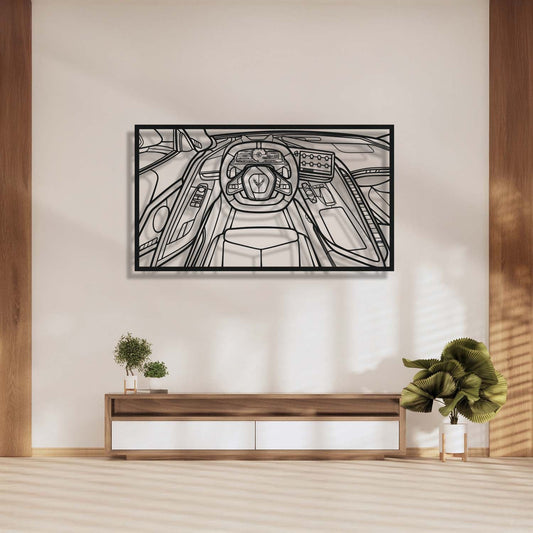 Corvette C8 Driver's Cockpit Metal Frame Wall Art - MT1467
