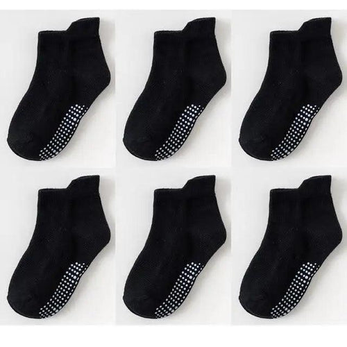 Children Cotton  6 Pairs/Set Anti-slip Socks For Boys Girl Rubber Kid Floor Sock With Grips For 0 To 6 Years Kids