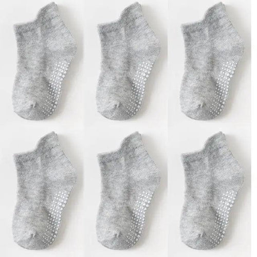 Children Cotton  6 Pairs/Set Anti-slip Socks For Boys Girl Rubber Kid Floor Sock With Grips For 0 To 6 Years Kids