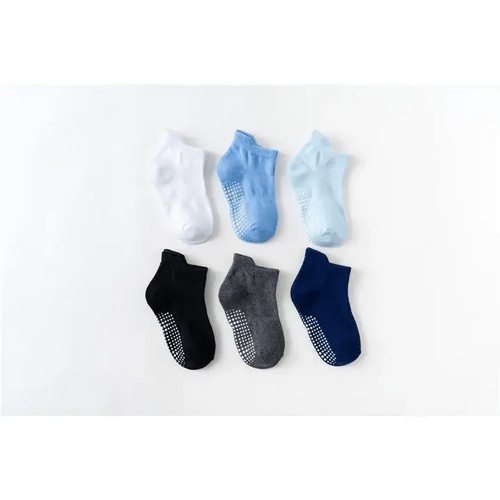 Children Cotton  6 Pairs/Set Anti-slip Socks For Boys Girl Rubber Kid Floor Sock With Grips For 0 To 6 Years Kids