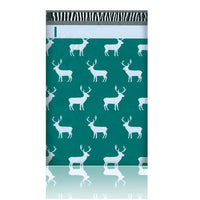 Christmas Reindeer Green Deer Poly Mailers Size 10x13 Shipping Bags