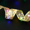 Christmas Ribbon Bow Tie with Fairy Lights for Holiday Decor
