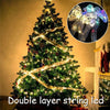 Christmas Ribbon Bow Tie with Fairy Lights for Holiday Decor