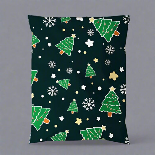 Christmas Tree Poly Mailers Size 10x13 Shipping Bags