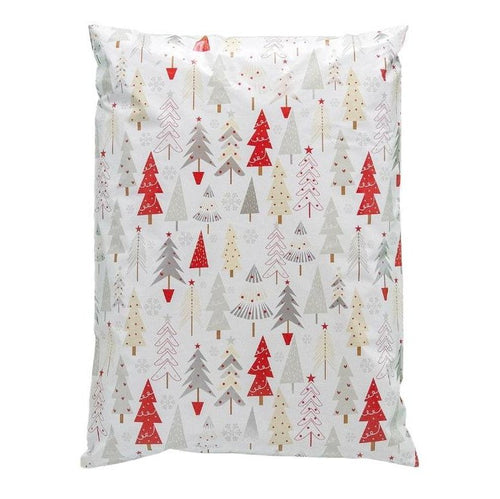 Christmas Trees Poly Mailers Size 14.5x19 White Christmas Shipping Bags