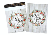 Christmas Wreath Poly Mailers Size 10x13 Shipping Bags