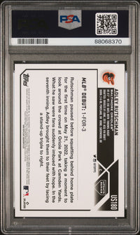 Graded 2023 Topps Update Adley Rutschman #US180 Orange & Black Foil Rookie RC Baseball Card PSA 10 Gem Mint