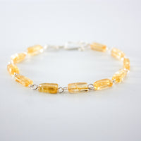 Citrine Sterling Silver Bracelet Natural Gemstone Handmade