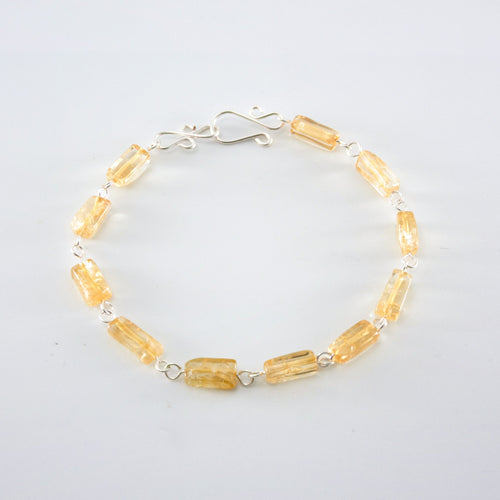 Citrine Sterling Silver Bracelet Natural Gemstone Handmade