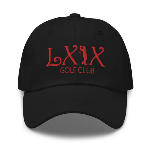 LXIX GOLF CLUB LXIX GOLF CLUB Curve Logo Dad Hat - Red Logo