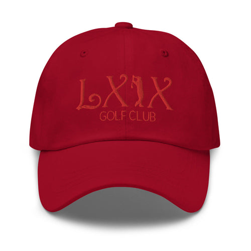 LXIX GOLF CLUB LXIX GOLF CLUB Curve Logo Dad Hat - Red Logo