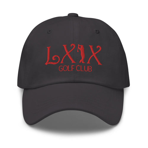 LXIX GOLF CLUB LXIX GOLF CLUB Curve Logo Dad Hat - Red Logo