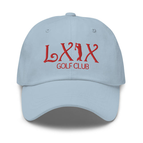 LXIX GOLF CLUB LXIX GOLF CLUB Curve Logo Dad Hat - Red Logo