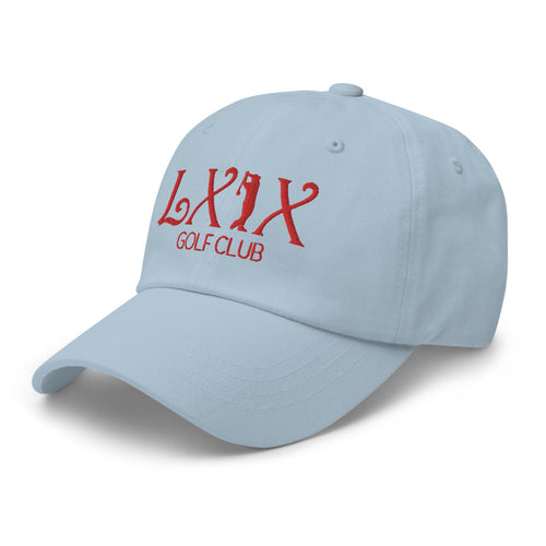 LXIX GOLF CLUB LXIX GOLF CLUB Curve Logo Dad Hat - Red Logo