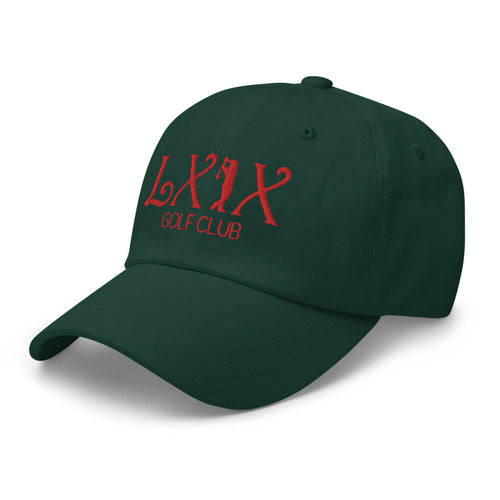 LXIX GOLF CLUB LXIX GOLF CLUB Curve Logo Dad Hat - Red Logo
