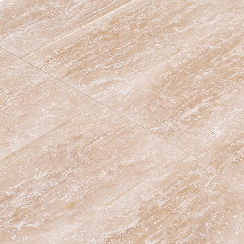 Classic Light Vein-cut Travertine Floor and Wall Tile 12"x24" - Livfloors Collection