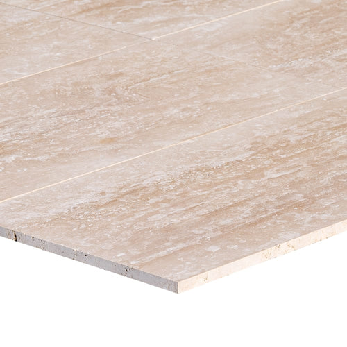 Classic Light Vein-cut Travertine Floor and Wall Tile 12"x24" - Livfloors Collection