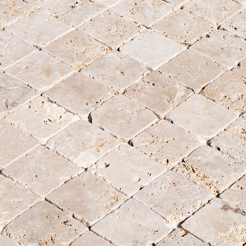 Rustic Beige Travertine Tumbled Floor and Wall Tile - Livfloors Collection