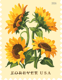 2026 Sunflowers Forever Postage Stamps Booklet – 100 Count