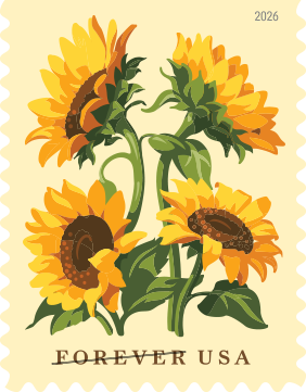 2026 Sunflowers Forever Postage Stamps Booklet - 100 Count