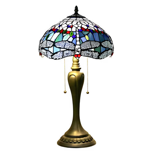 Colorful Dragonfly Tiffany-Inspired Lamp