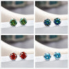 Pink Royal Blue Moissanite Stud Earrings S925 Sterling Silver 0.5 1 2 Ct Bride