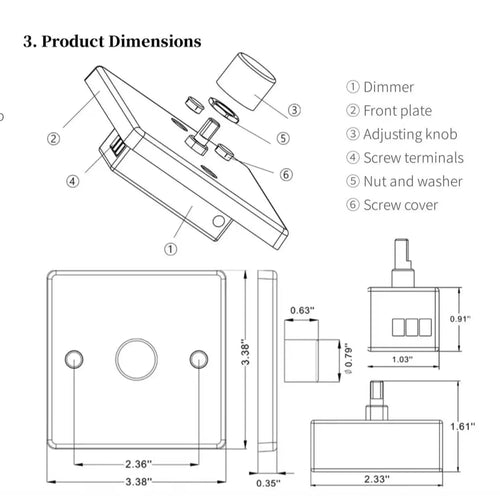 Compact Dimmer Switch for LED – Ideal for Yacht and RV Lighting