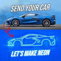 Your Personalized Metal Neon Car Wall Art - (Side view)