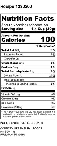 Rye Flour, Dark, Organic