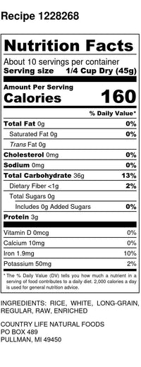 Long Rice, Brown, Organic