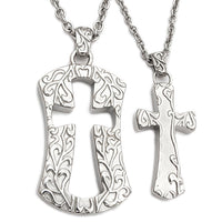 Couple Cross Pendant Necklaces Set Stainless Steel Matching
