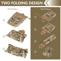 Tactical Dump Pouch Molle Storage Bag Tactical Waist Bag, Drawstring Folding Magazine Dump Bag