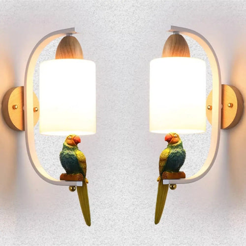 Creative Bird Lamp with Solid Wood Design for Aisle & Living Room