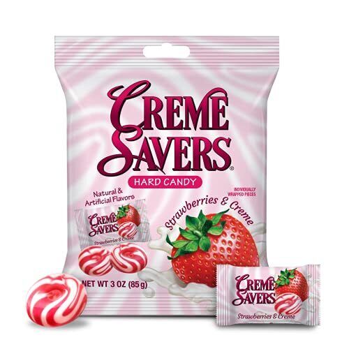 Creme Savers Hard Candy Strawberries & Creme 6ct (85g)