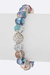 Crystal Bead Stretch Bracelet Set Multi Color Sparkle