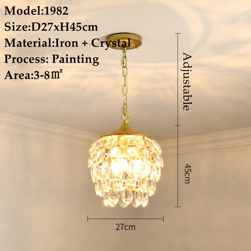 Crystal Chandelier Modern Design with Iron and Elegant Crystal Finish