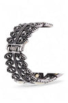 Crystal Leaf Hinged Statement Bangle Cuff Elegant Bracelet