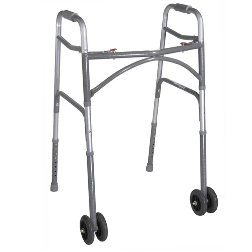 Heavy Duty Bariatric Two Button Walker with Wheels RIO Medical Supplies