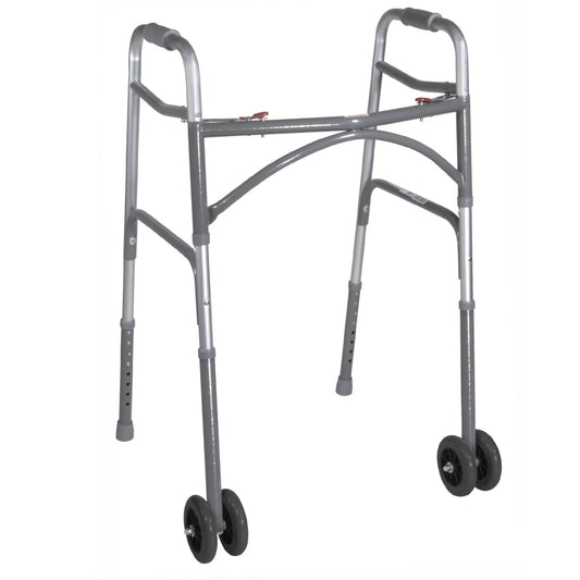 Heavy Duty Bariatric Two Button Walker with Wheels RIO Medical Supplies