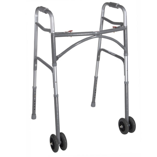Heavy Duty Bariatric Two Button Walker with Wheels RIO Medical Supplies