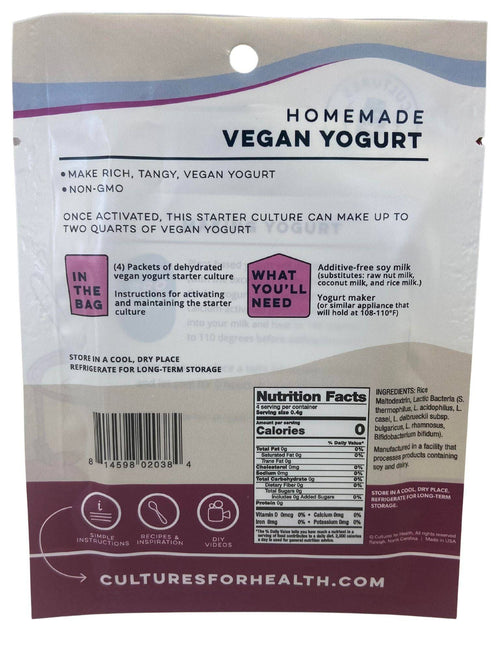 Starter Culture, Yogurt, Vegan
